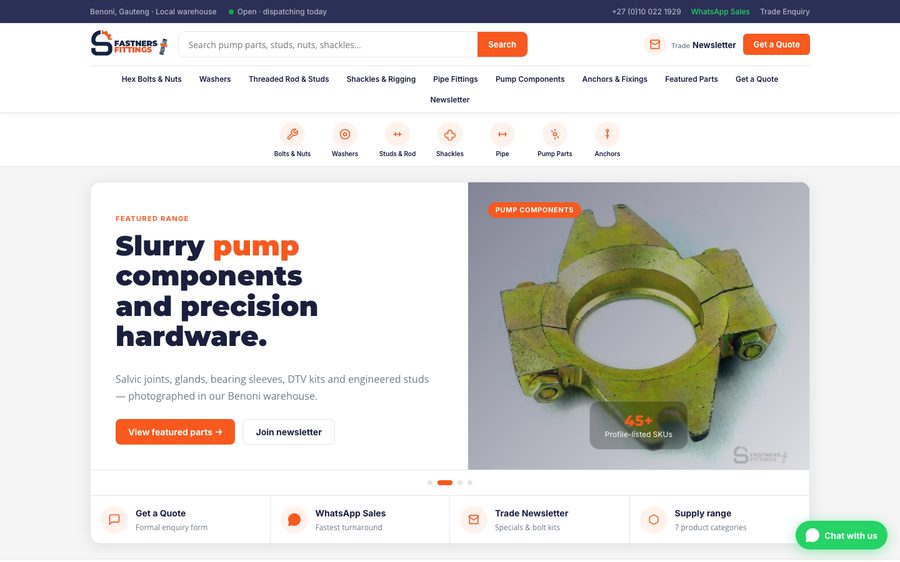 Superbia Fasteners & Fittings — 7-division brand identity system and trade website